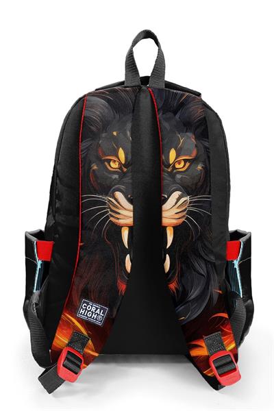 Coral High Kids Siyah Aslan Desenli 3lü Okul Çanta Seti SET0123671 - Erkek