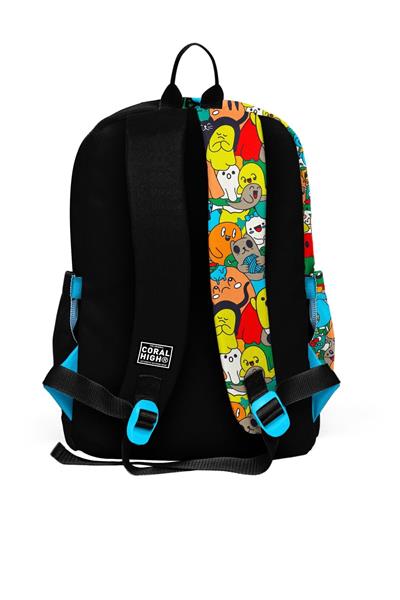 Coral High Kids Siyah Karikatür Desenli 3lü Okul Çanta Seti SET0123774 - Erkek