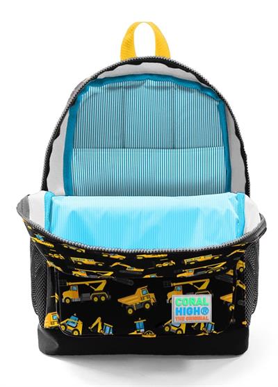 Coral High Kids Siyah Sarı İş Makinesi Desenli 3lü Okul Çanta Seti - Erkek Çocuk
