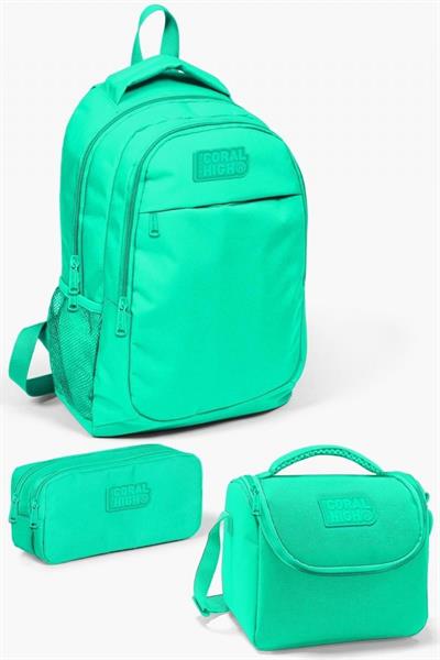 Coral High Kids Su Yeşili 3lü Okul Çanta Seti - İlkokul Çanta Takımı - Kız Çocuk