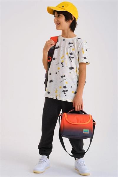 Coral High Kids Turuncu Gri Renk Geçişli 3lü Okul Çanta Seti - Erkek Çocuk