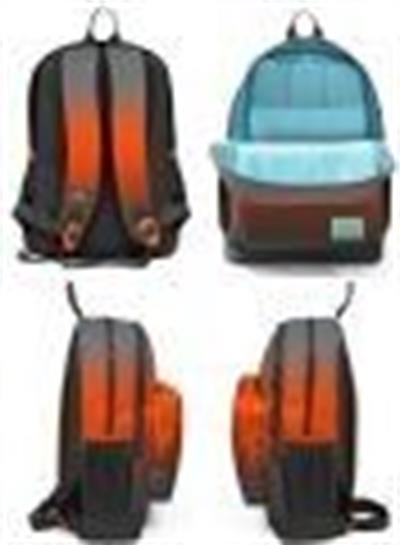 Coral High Kids Turuncu Gri Renk Geçişli 3lü Okul Çanta Seti - Erkek Çocuk