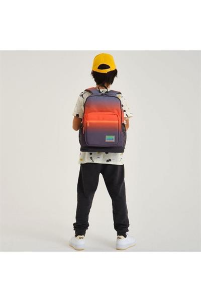 Coral High Kids Turuncu Gri Renk Geçişli 2li Okul Çanta Seti - Erkek Çocuk