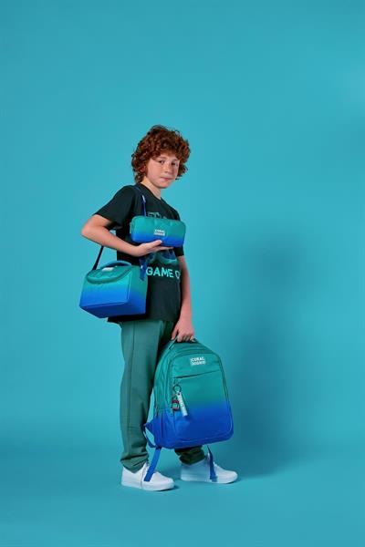 Coral High Kids Yeşil Saks Renk Geçişli 3lü Okul Çanta Seti SET0123665