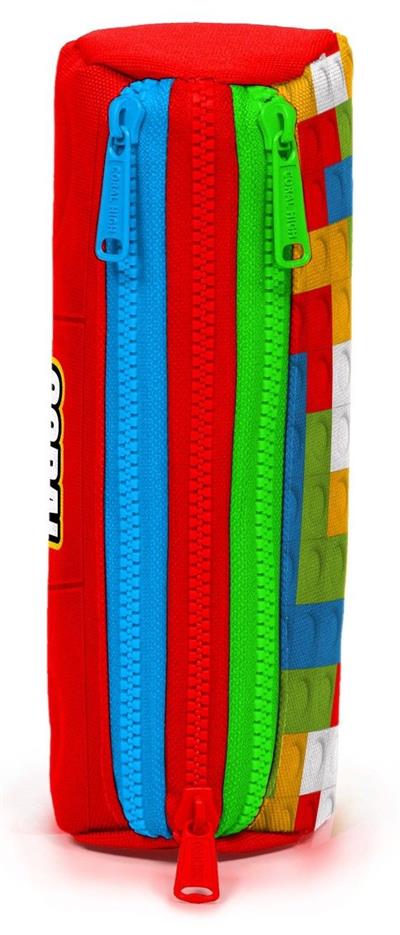 Coral High Kırmızı Bultak Desenli Kız ve Erkek Çocuk Okul Kalem Çantası - Üç Bölmeli Kalemlik 22091