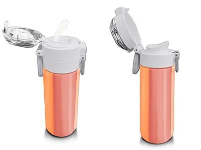 Coral High Kız Çocuk 500 ml Okul ve Günlük Paslanmaz Çelik Termos - Sarı Turuncu Renkli Çizgili - Sızdırmaz 31880