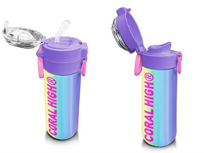Coral High Kız Çocuk 500 ml Okul ve Günlük Paslanmaz Çelik Termos - Renk Geçişli - Sızdırmaz 31868