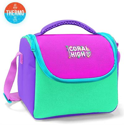 Coral High Kız Çocuk Beslenme Çantası - Thermo - Pembe Yeşil Çok Renkli 12787