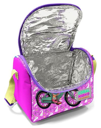 Coral High Kız Çocuk Beslenme Çantası - Thermo - Yeşil Pembe Bisikletli Kız 12791