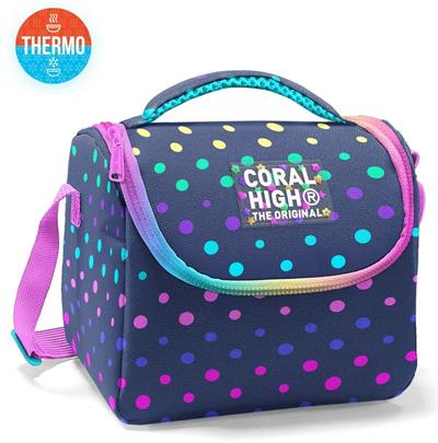 Coral High Kız Çocuk Beslenme Çantası - Thermo - Puantiyeli Mor 22772