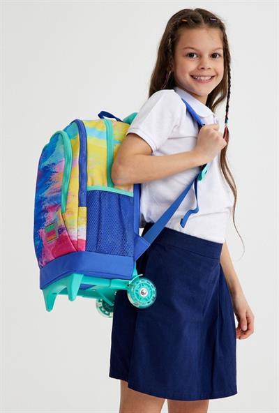 Coral High Kız Çocuk Eflatun Airbursh Tekerlekli Okul Çantası ve Kalemlik Seti