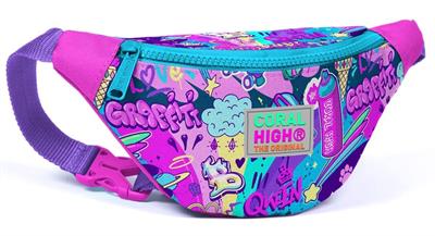 Coral High Kız Çocuk Grafiti Desenli İlkokul Okul Çanta Seti ve Bel Çantası