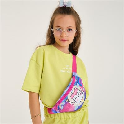 Coral High Kız Çocuk Günlük Bel Çantası - Mavi Pembe Dondurma Unicorn