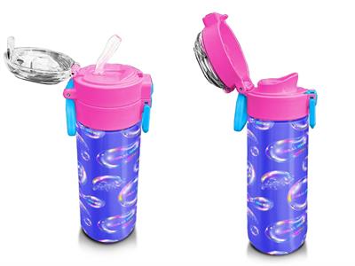 Coral High Çelik Matara Termos/Suluk 31981 - 500ml, Kız Çocuk, Lavanta Pembe Baloncuk Desenli