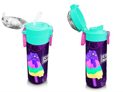 Coral High Çelik Matara Termos/Suluk 31980 - 500ml, Kız Çocuk, Mor Pembe Dondurma Desenli