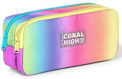 Coral High Kız Çocuk İki Gözlü Çok Renkli Kalem Çantası 22143