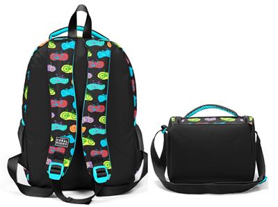 Coral High Kız Çocuk İlkokul Çantası ve Beslenme Seti - Siyah Beyaz Bisiklet Baskılı SETYGN33243B