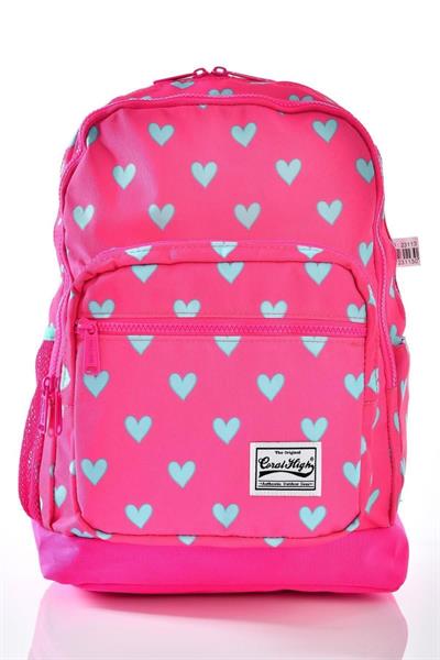 Coral High Kız Çocuk Kalp Desenli 3lü Okul Çantası Seti