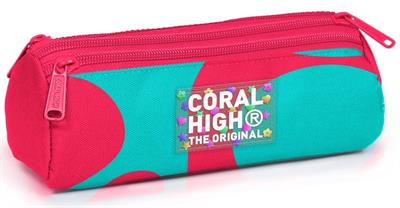 Coral High Kız Çocuk Kırmızı Yeşil Üç Bölmeli Okul Kalem Çantası 11185