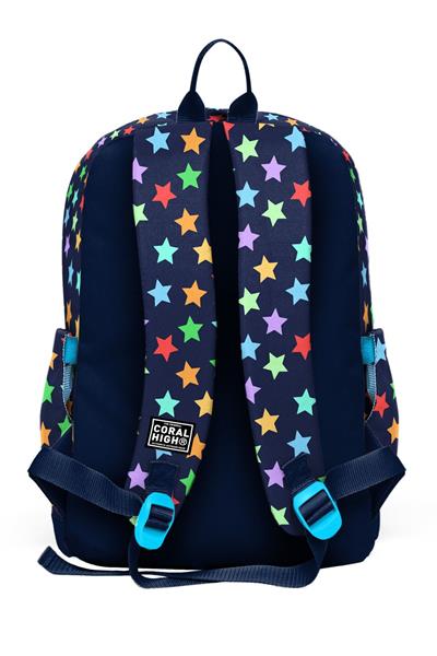 Coral High Kız Çocuk Lacivert Yıldız Desenli İlkokul Sırt Çantası (Dört Bölme) 33209