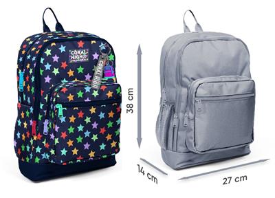 Coral High Kız Çocuk Lacivert Yıldız Desenli İlkokul Sırt Çantası (Dört Bölme) 33209
