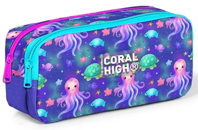 Coral High Kız Çocuk Mavi Deniz Anası Baskılı İki Gözlü İlkokul Kalemliği 12096
