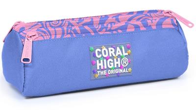 Coral High Kız Çocuk Mor Dalga Desenli Üç Gözlü Okul Kalem Çantası 31027