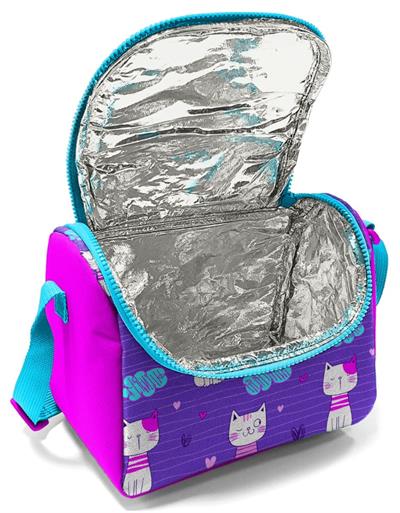 Coral High Kız Çocuk Mor Pembe Kedi Okul Beslenme Çantası - Isı Yalıtımlı