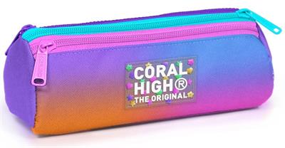 Coral High Kız Çocuk Mor Pembe Renk Geçişli Üç Bölmeli İlkokul ve Ortaokul Kalemliği 11175