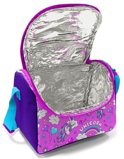 Coral High Kız Çocuk Mor Pembe Unicorn Okul Beslenme Çantası - Thermo