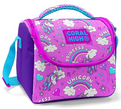 Coral High Kız Çocuk Mor Pembe Unicorn Okul Beslenme Çantası - Thermo