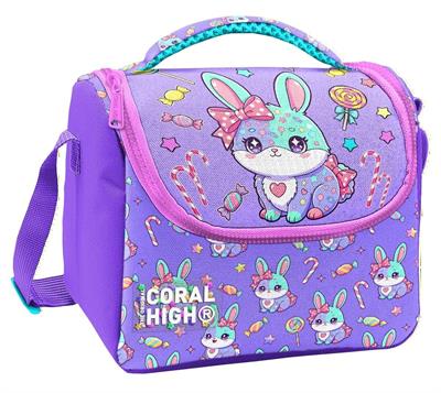 Coral High Kız Çocuk Mor Sevimli Tavşan Baskılı Isı Yalıtımlı Beslenme Çantası 37155