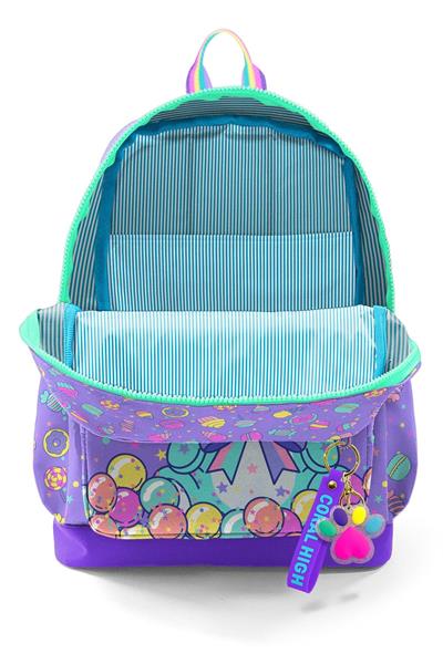 Coral High Kız Çocuk Mor Yeşil Ayıcık Desenli İlkokul Sırt Çantası (Dört Bölme) 33205
