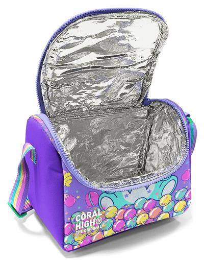 Coral High Kız Çocuk Mor Yeşil Ayıcık Desenli Isı Yalıtımlı Beslenme Çantası 37105