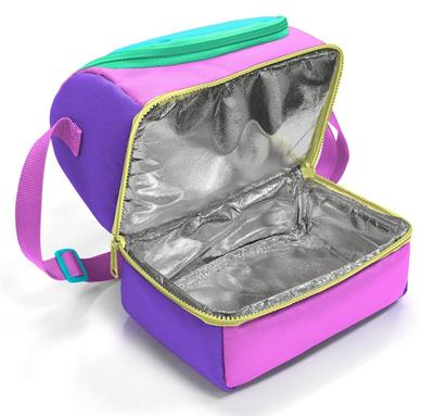 Coral High Kız Çocuk Mor Yeşil Pembe Çok Renkli İki Katlı Okul Beslenme Çantası 37215