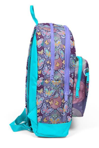 Coral High Kız Çocuk Pastel Renkli Kelebek Desenli İlkokul Sırt Çantası (Dört Bölme) 33206