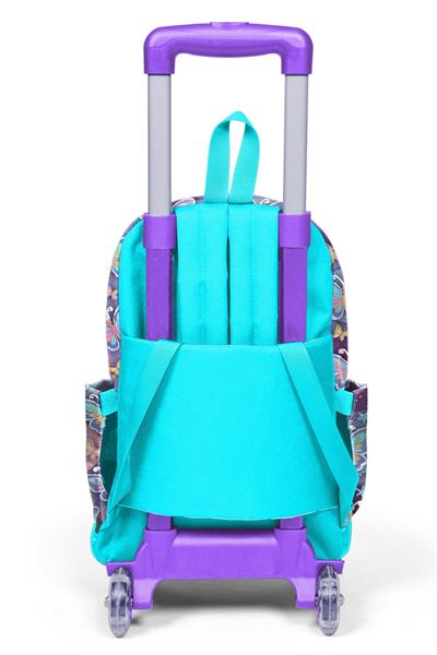 Coral High Kız Çocuk Pastel Renkli Kelebek Desenli Işıklı Tekerlekli Çekçek Okul Çantası - 34006