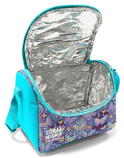 Coral High Kız Çocuk Pastel Renkli Kelebek Desenli Isı Yalıtımlı Beslenme Çantası 37106