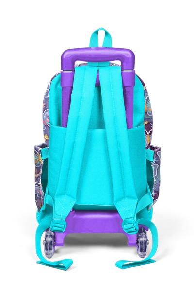 Coral High Kız Çocuk Pastel Renkli Kelebek Desenli Işıklı Tekerlekli Çekçek Okul Çantası - 34006
