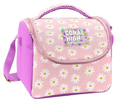 Coral High Kız Çocuk Pembe Beyaz Papatya Desenli Isı Yalıtımlı Beslenme Çantası 37124