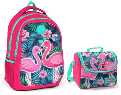 Coral High Kız Çocuk Pembe Flamingo Okul Sırt Çantası ve Beslenme Çantası