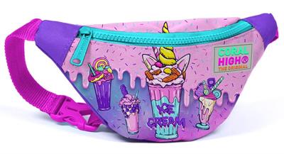 Coral High Kız Çocuk Pembe Mor Dondurma Desenli Beşli İlkokul Okul Çanta Seti