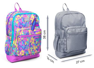 Coral High Kız Çocuk Pembe Sarı Kamuflaj İlkokul Sırt Çantası (Dört Bölme) 33201