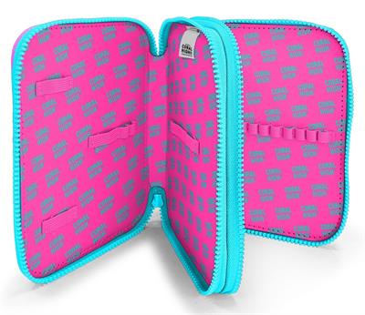 Coral High Kız Çocuk Pembe Sarı Kamuflaj Katlı Organizer Kalemlik (Kalem Kutusu) 31101