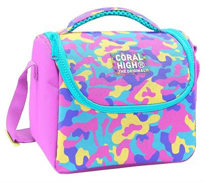 Coral High Kız Çocuk Pembe Sarı Kamuflaj Isı Yalıtımlı Beslenme Çantası 37101