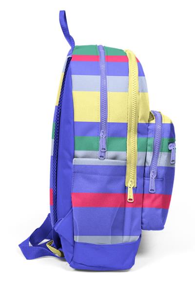 Coral High Kız Çocuk Renkli Çizgi Desenli İlkokul Sırt Çantası (Dört Bölme) 33202