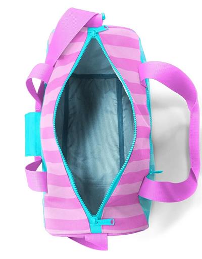Coral High Kız Çocuk Spor ve Seyahat Çantası - Turkuaz Pembe Çizgili Desenli - 27521