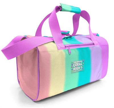Coral High Kız Çocuk Spor ve Seyahat Çantası - Yeşil Pembe Çok Renkli Desenli - 27530