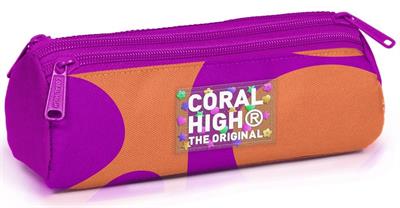 Coral High Kız Çocuk Üç Gözlü Bordo Kalem Çantası 11184