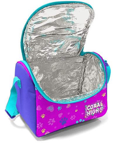 Coral High Kız Çocuk Üç Gözlü İlkokul Çanta Seti - Kedi Köpek Desenli